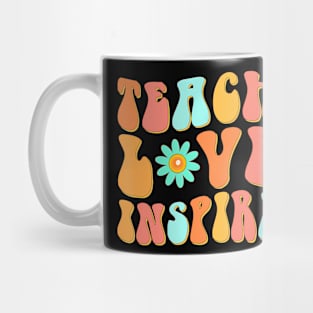 Teach Love Inspire Groovy Design Back To School Mug